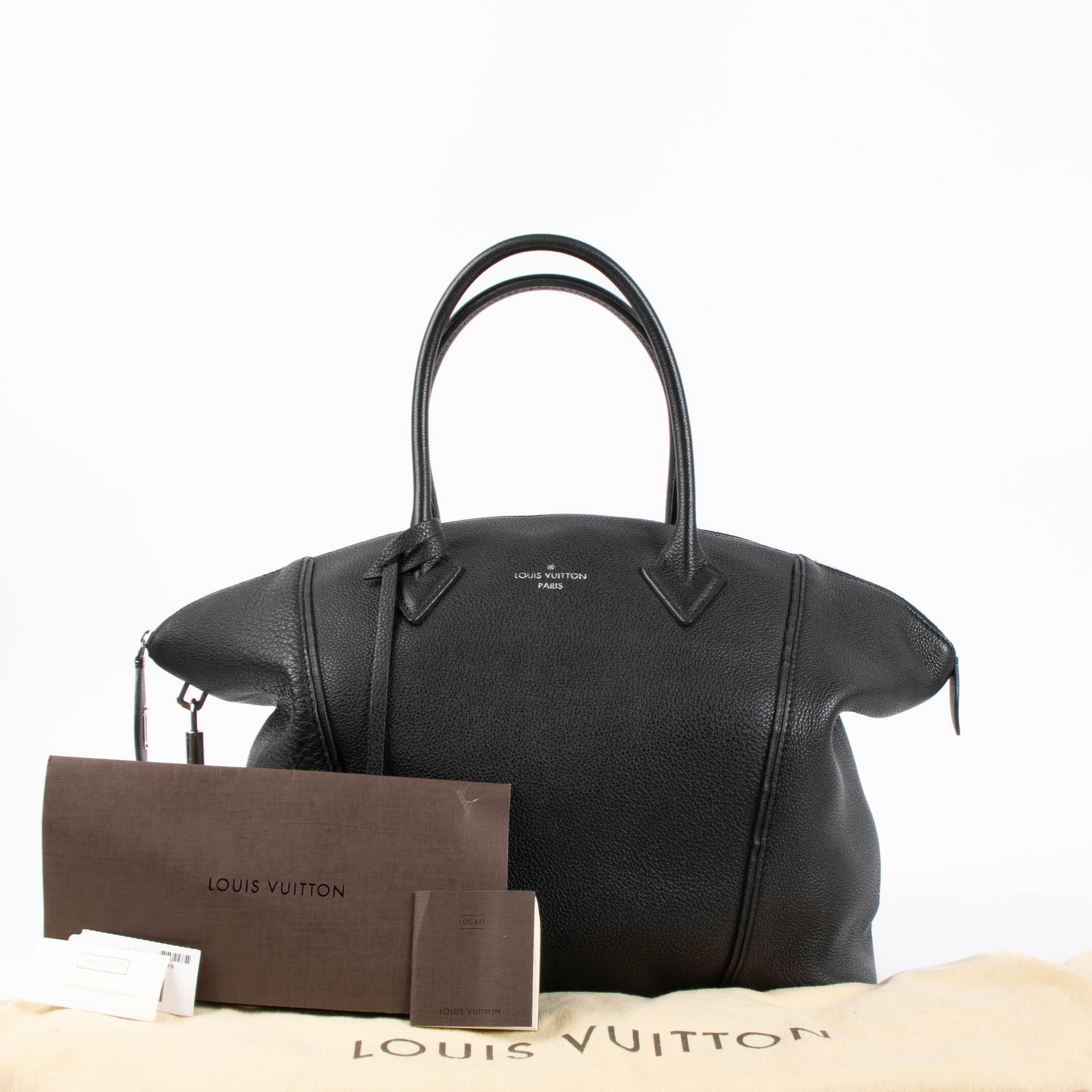 Louis Vuitton Black Veau Cachemire Soft Lockit Bag