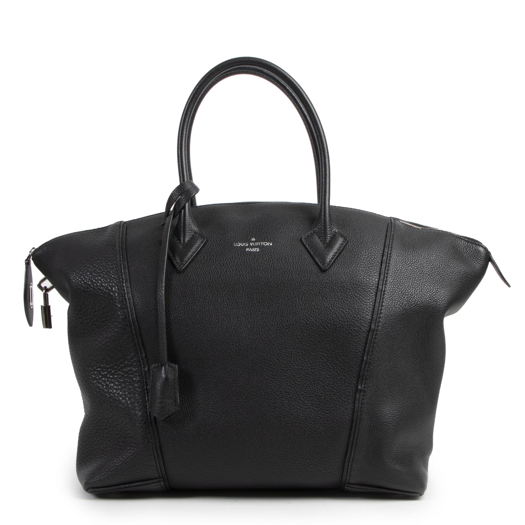 koop veilig online Louis Vuitton Black Veau Cashemire Soft Lockit MM