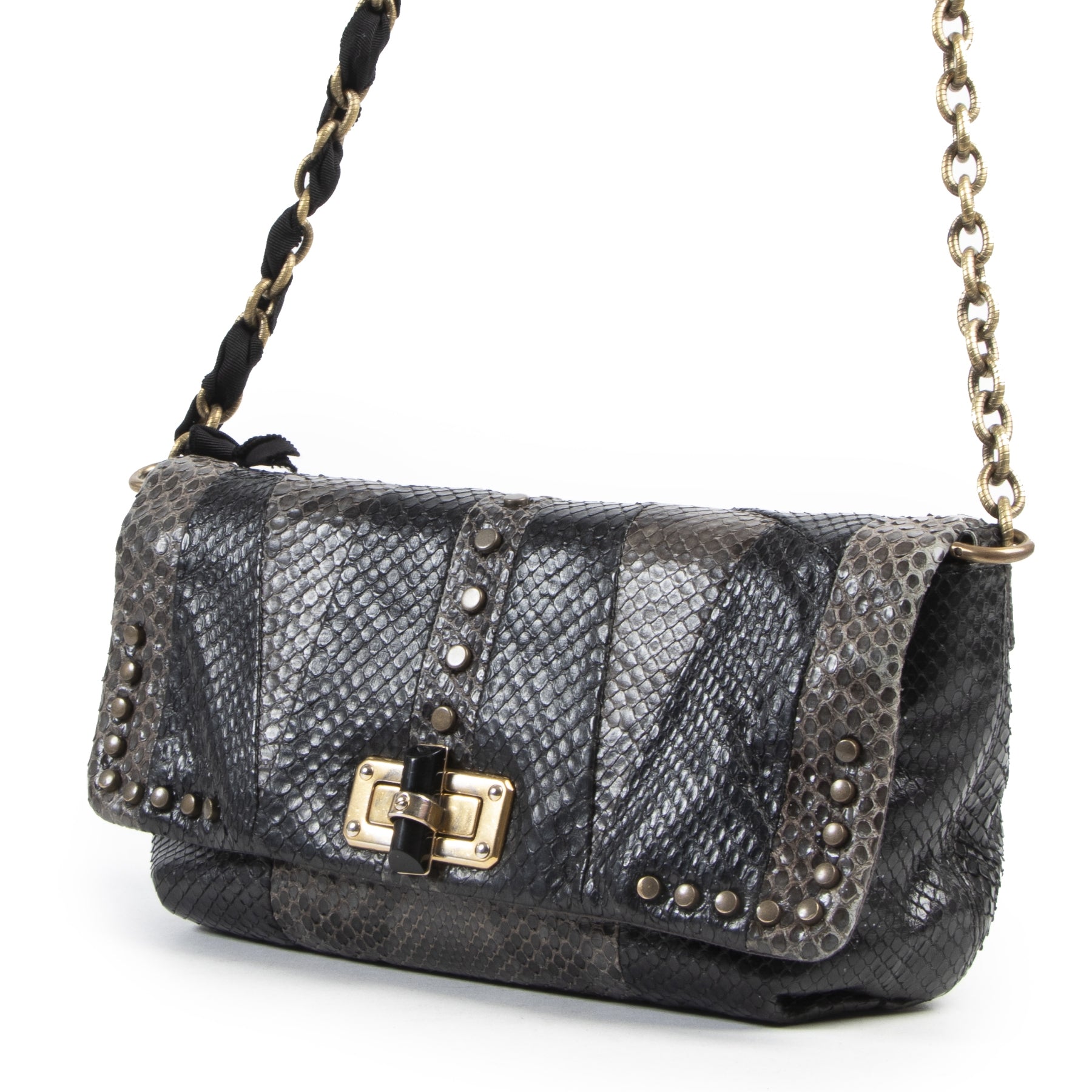 Lanvin Python Patchwork Happy Bag