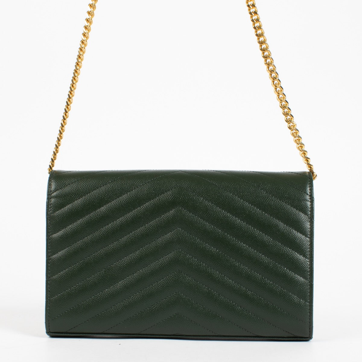 Authentic second-hand Saint Laurent Green Cassandre Envelope Chain Bag on labellov.com