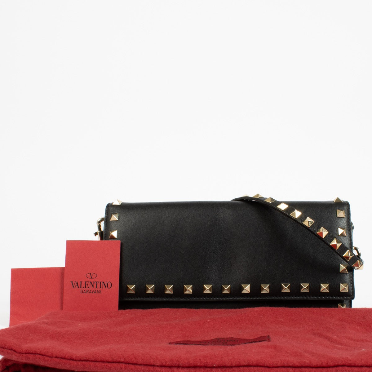 Shop the authentic Valentino Garavani Black Rockstud Shoulder Bag at Labellov.com