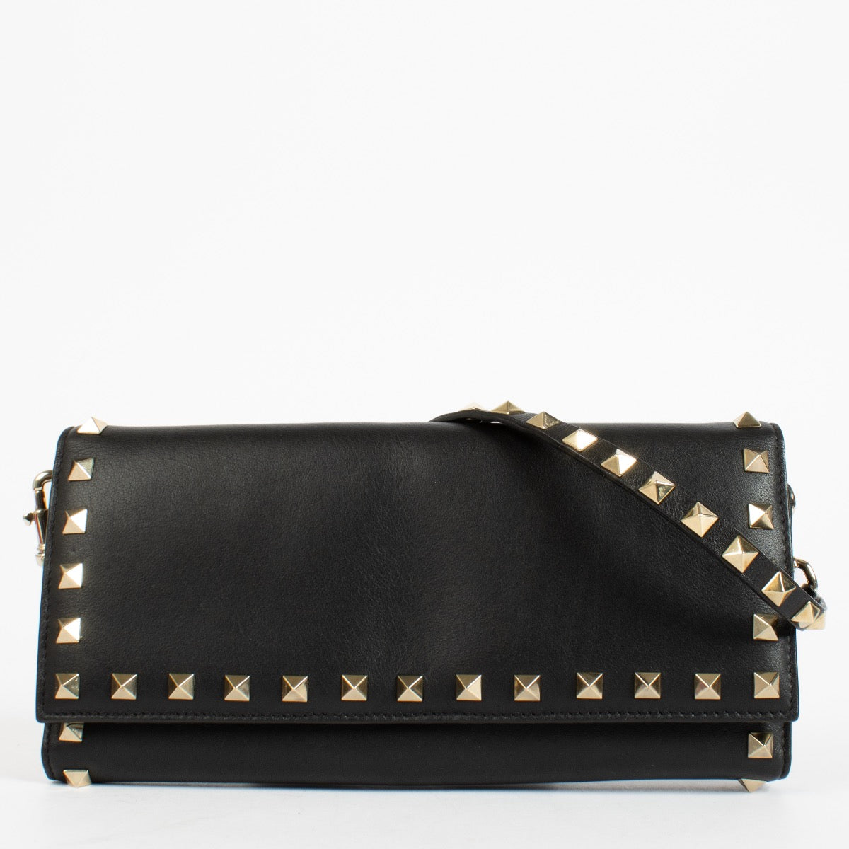 Shop the authentic Valentino Garavani Black Rockstud Shoulder Bag at Labellov.com