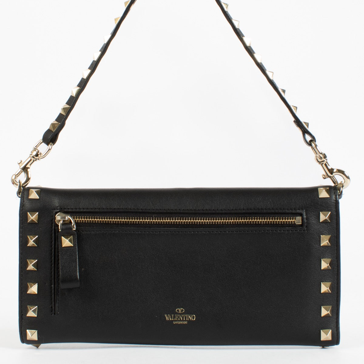 Shop the authentic Valentino Garavani Black Rockstud Shoulder Bag at Labellov.com