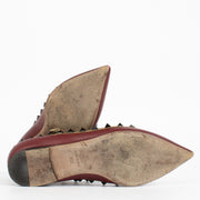 Shop the authentic Valentino Garavani Rockstud Burgundy Flats at Labellov.com