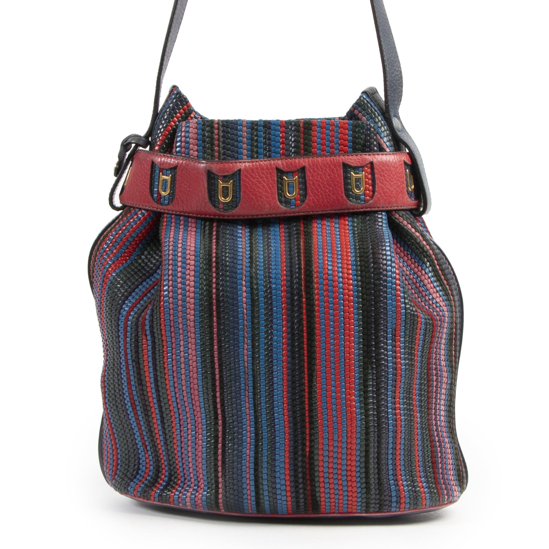 Delvaux Multicolor Toile de Cuir Calicot Bucket Bag for sale at Labellov