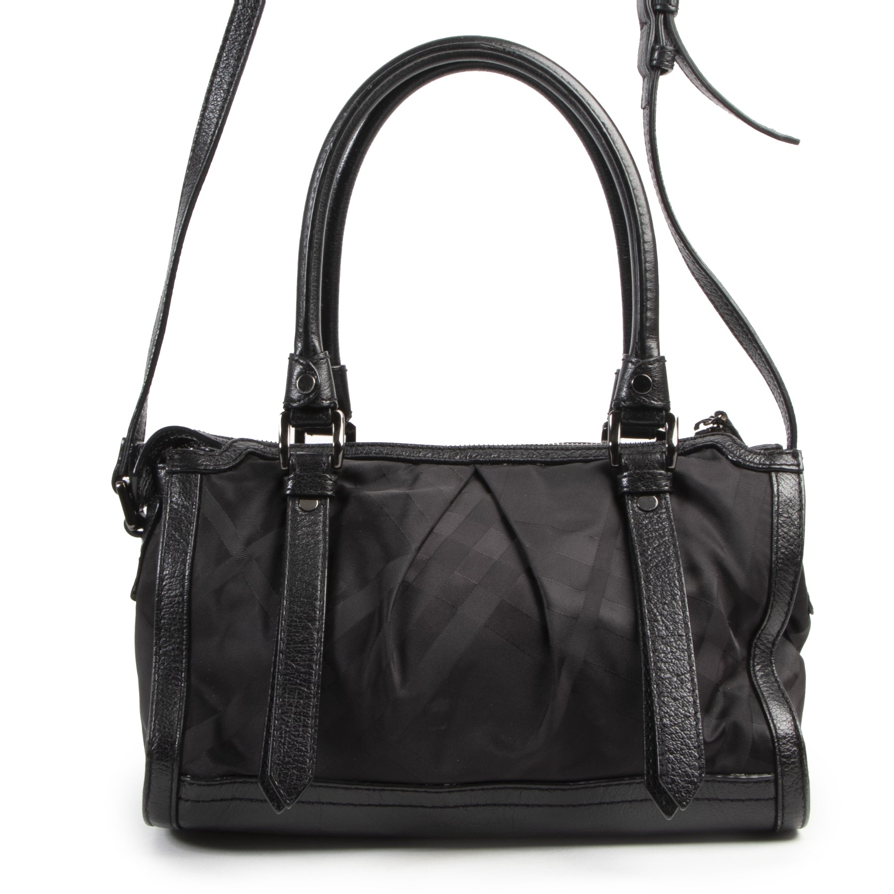 Burberry Black Striped Nylon Bag available for the best price at Labellov secondhand