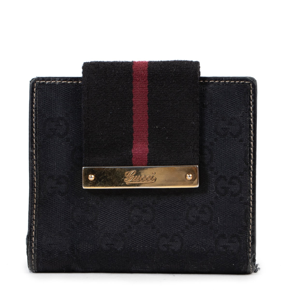 Shop safe online second hand authentic Gucci Blue Monogram Wallet.