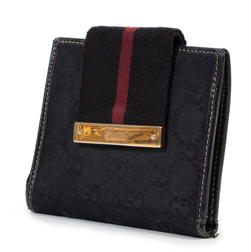 Veilig online kopen van een authentieke tweedehands Gucci Blue Monogram Wallet.