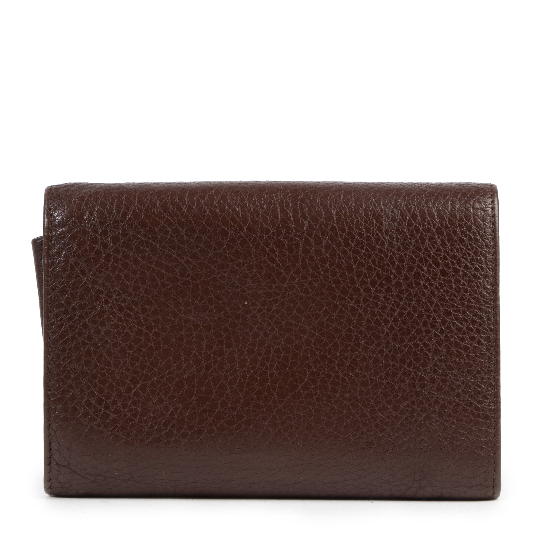 Authentic secondhand Prada Brown Leather Logo Wallet designer accessories fashion luxury vintage webshop safe secure online shopping
