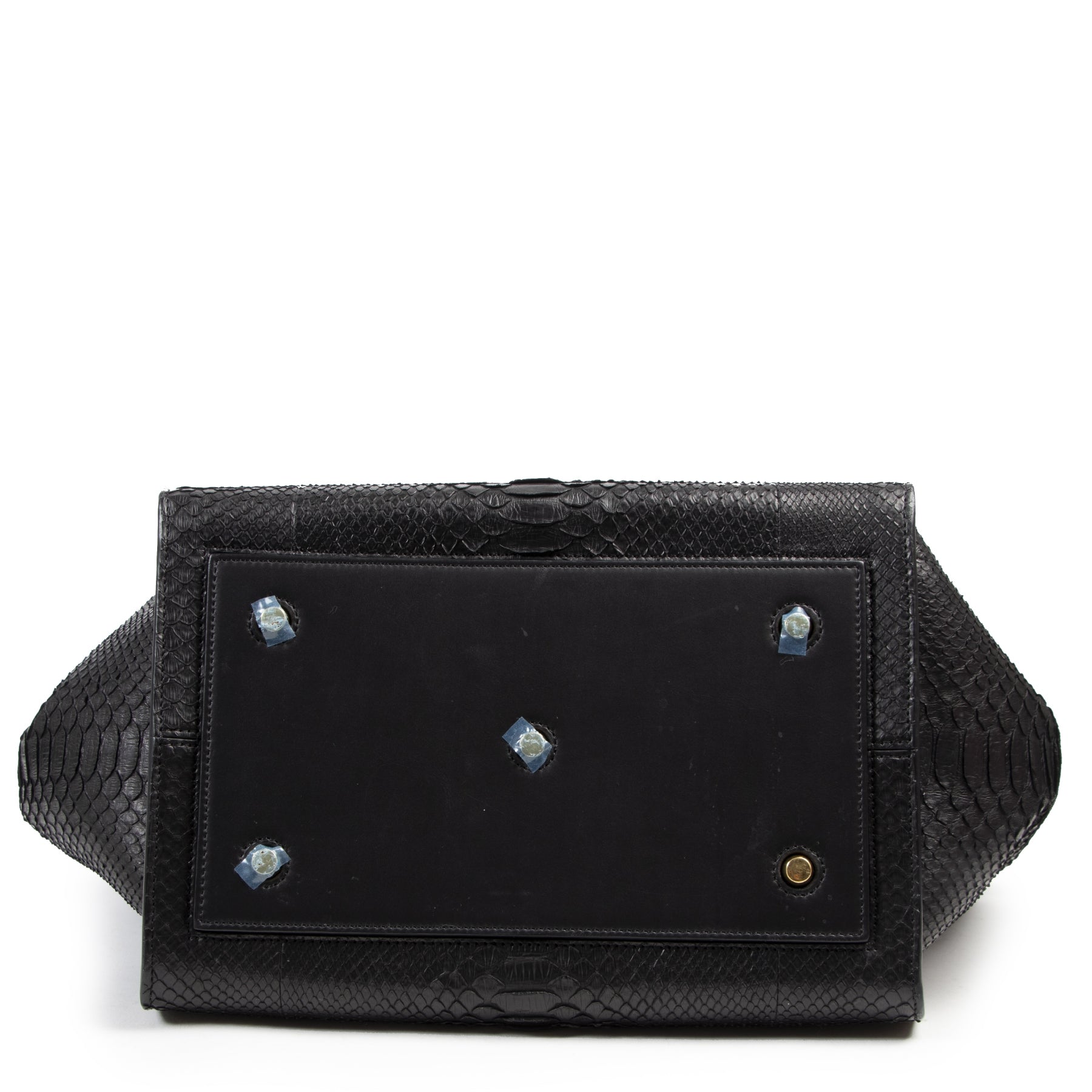Celine Tie Knot Medium Black Python Tote