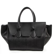 Celine Tie Knot Medium Black Python Tote