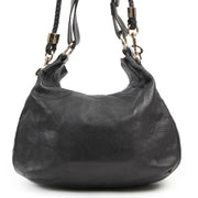 Gucci Black Leather Braided Hobo Bag with Croc Details pour le meilleur prix chez Labellov à Anvers