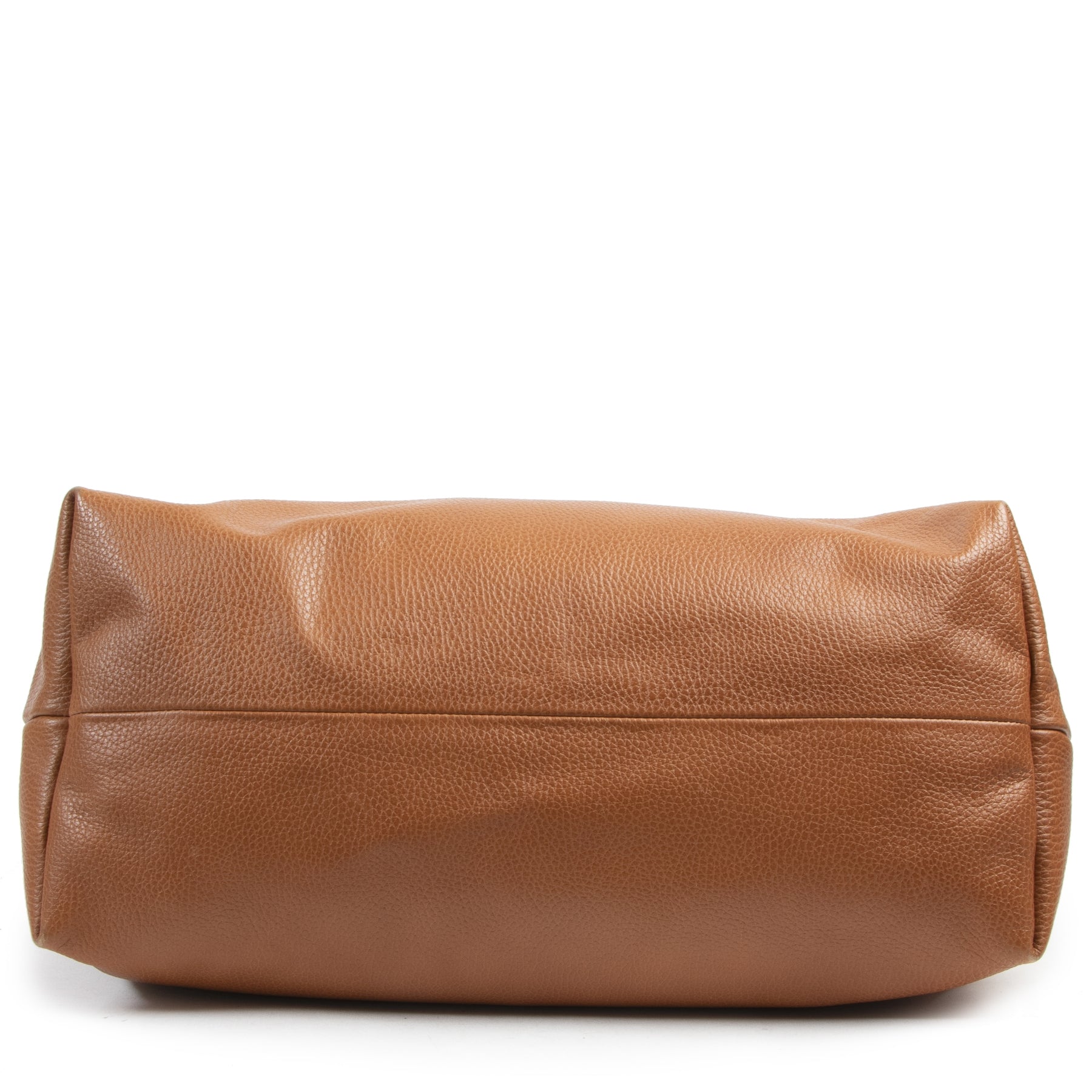 shop safe online Gucci Cognac Pebbled Leather Bamboo Tassel Tote Bag