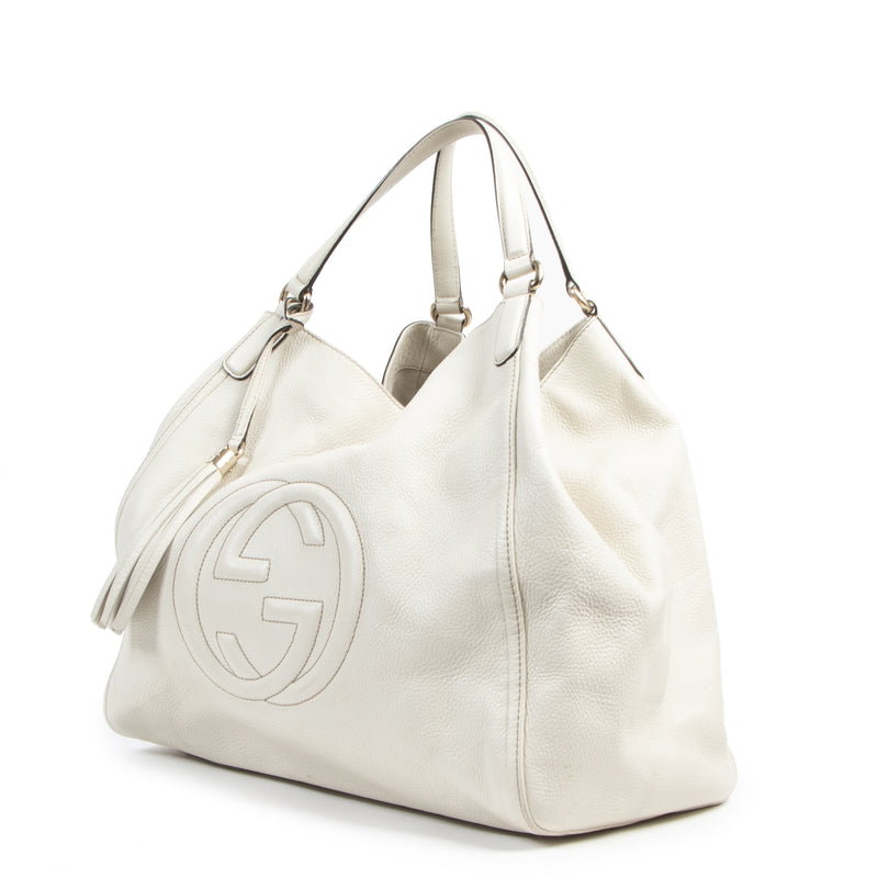 Gucci Soho Large Cream Shopper Bag pour le meilleur prix chez Labellov à Anvers Belgique