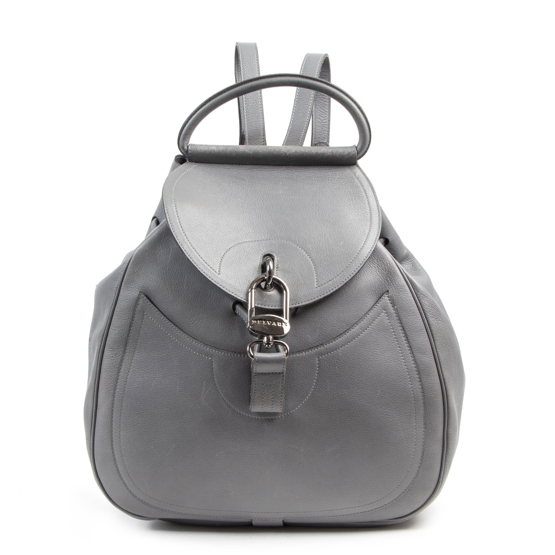 Delvaux Grey Cerceau GM for the best price for sale at Labellov secondhand luxury