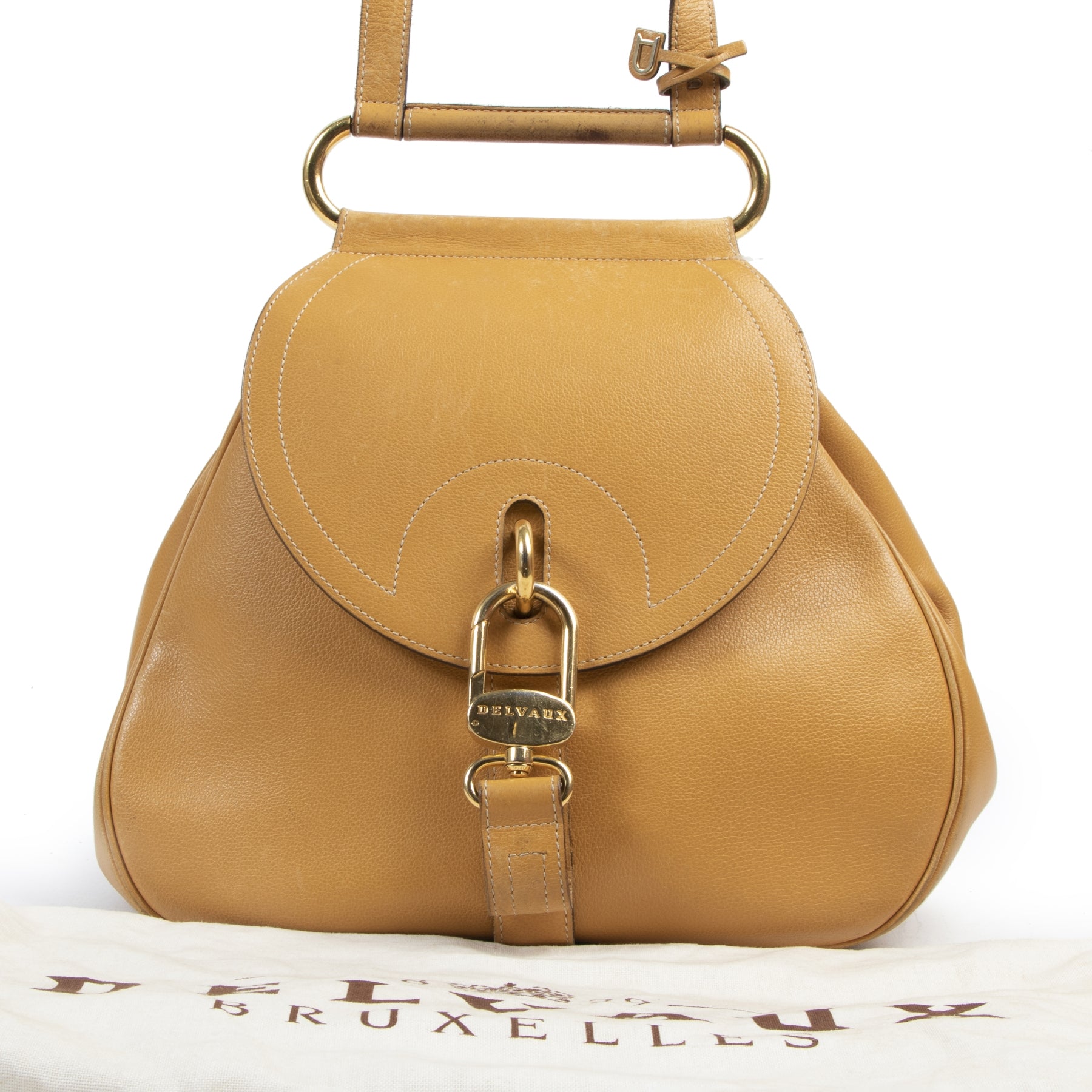Sac Cerceau Delvaux Jaune Ocre