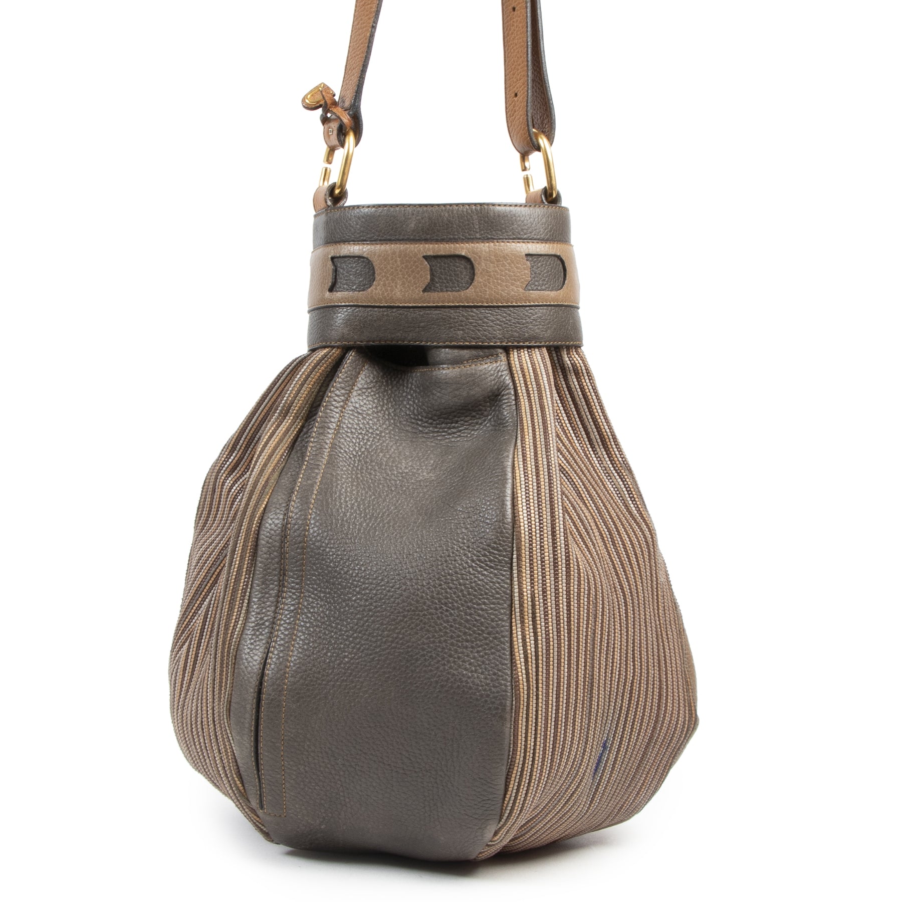 shop safe onlline Delvaux Toile De Cuir Long Bucket Bag