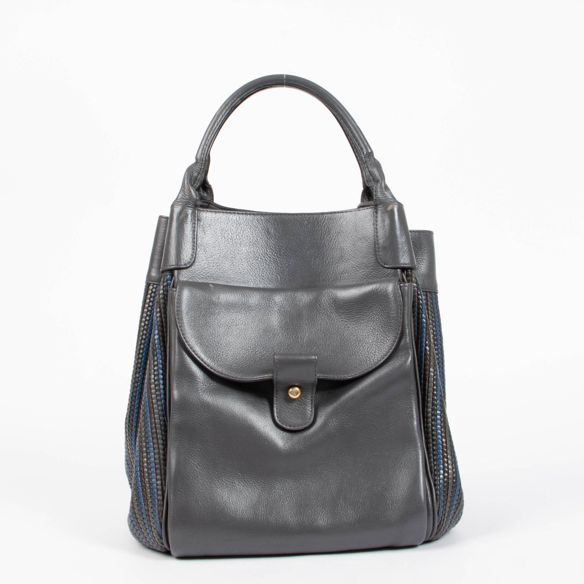 Shop this authentic delvaux grey Toile De Cuir Shoulder bag pre-loved on Labellov.com