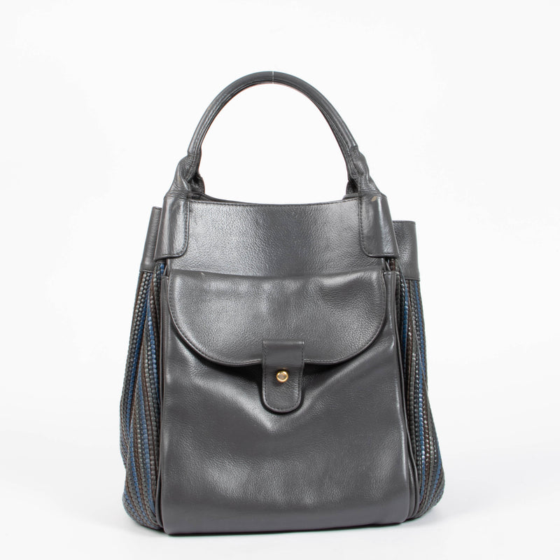 Shop this authentic delvaux grey Toile De Cuir Shoulder bag pre-loved on Labellov.com