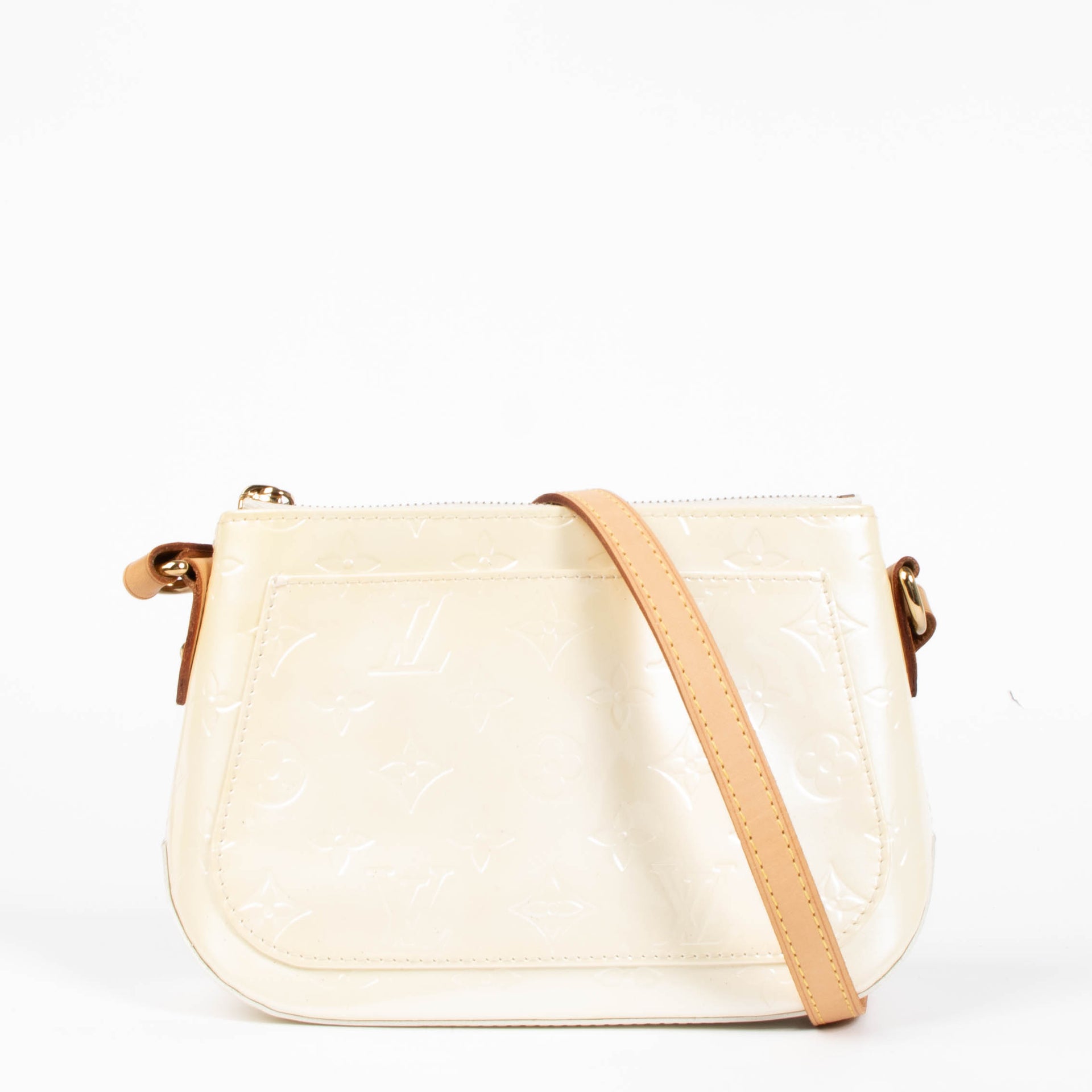 Shop this authentic louis vuitton beige Monogram Vernis Crossbody pre-loved on Labellov.com