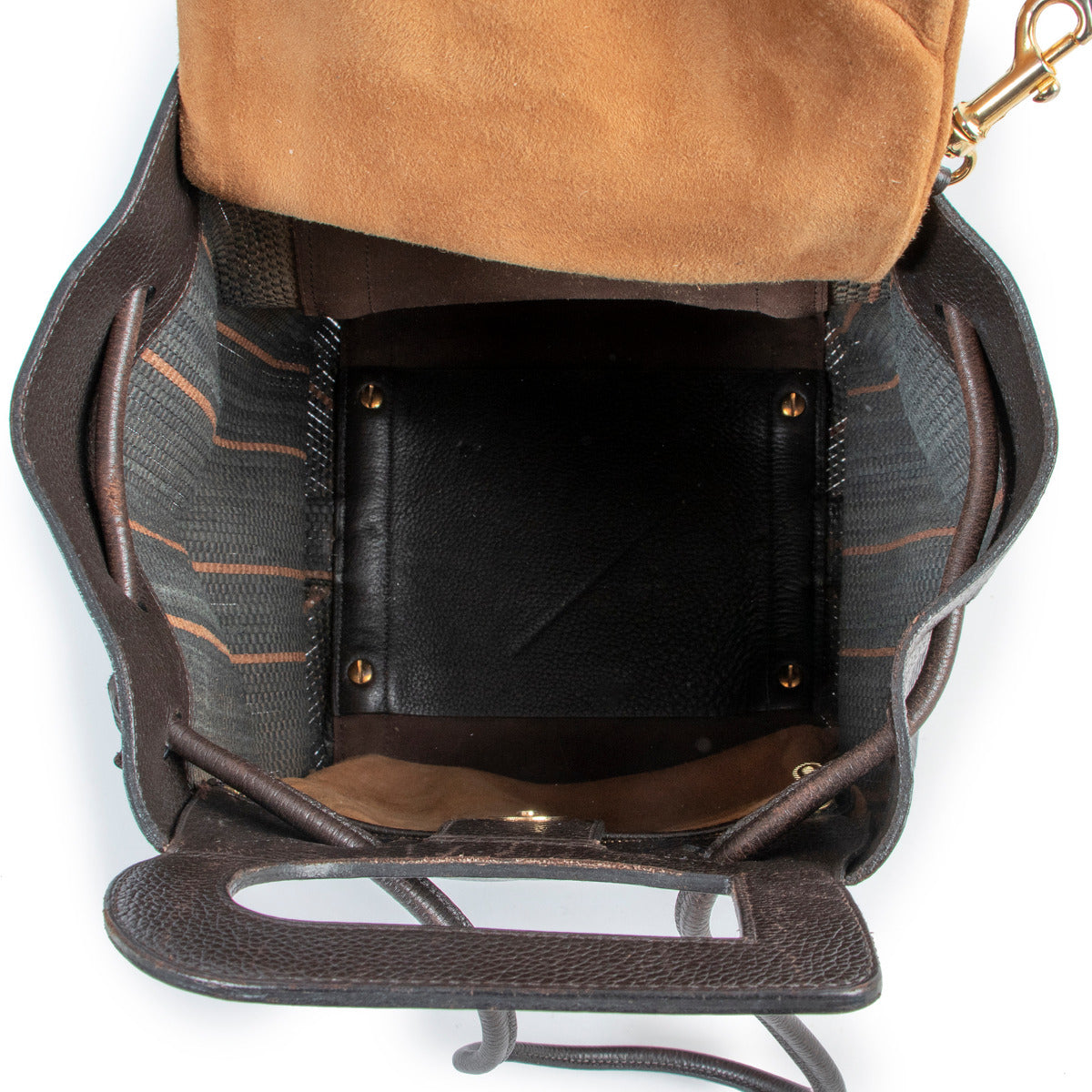 Delvaux Brown Toile de Cuir Caraibes Top Handle
