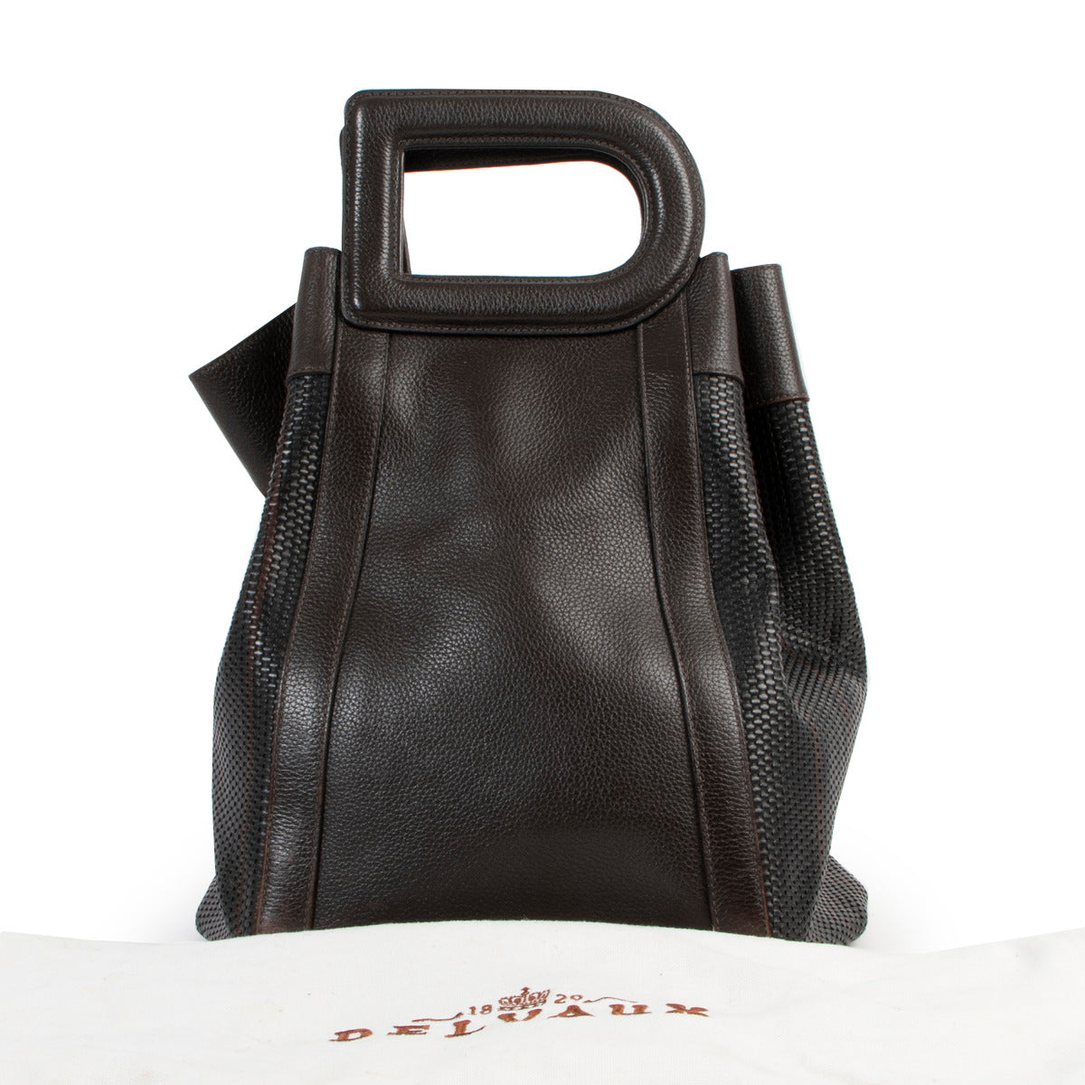 Delvaux Brown Toile de Cuir Caraibes Top Handle