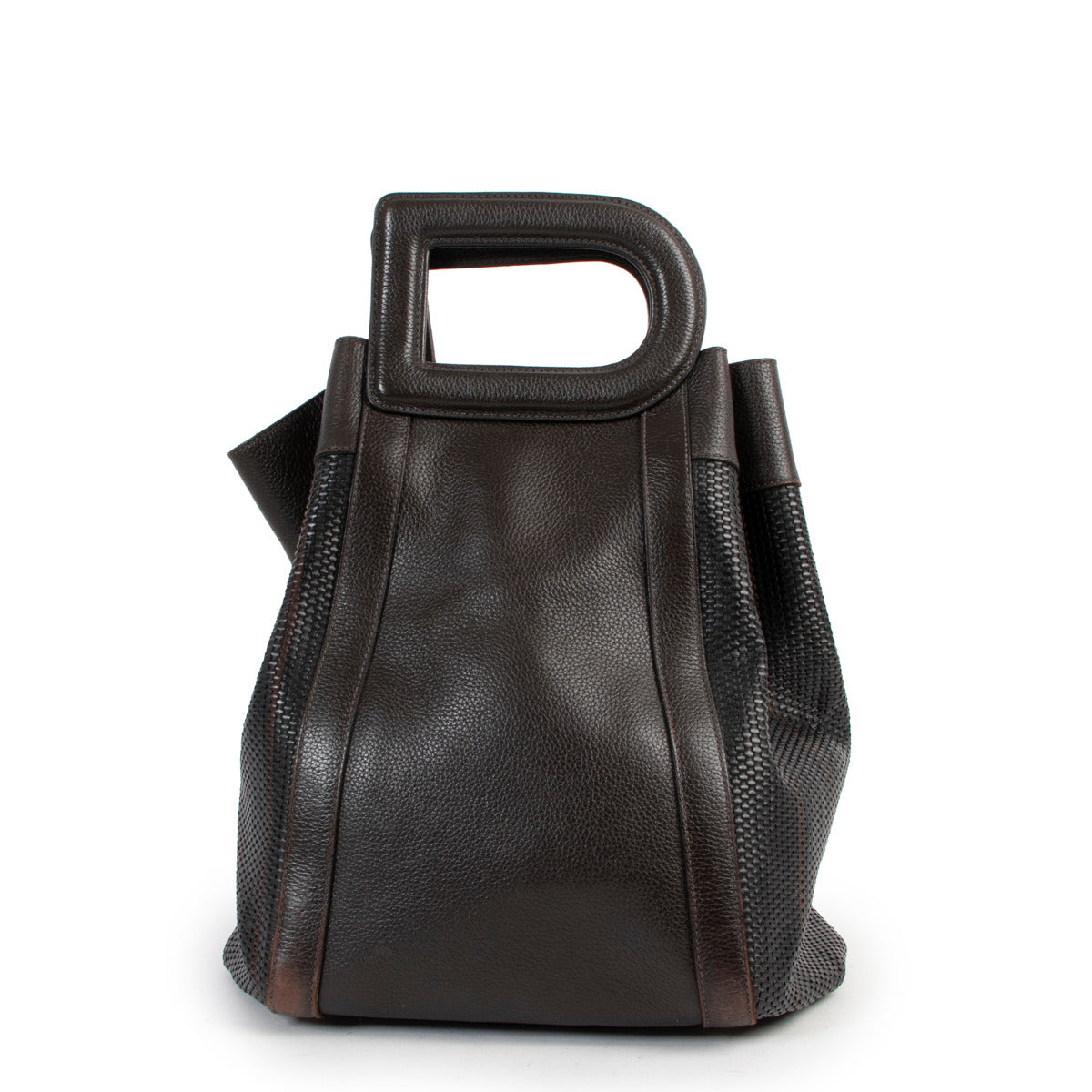 Delvaux Brown Toile de Cuir Caraibes Top Handle