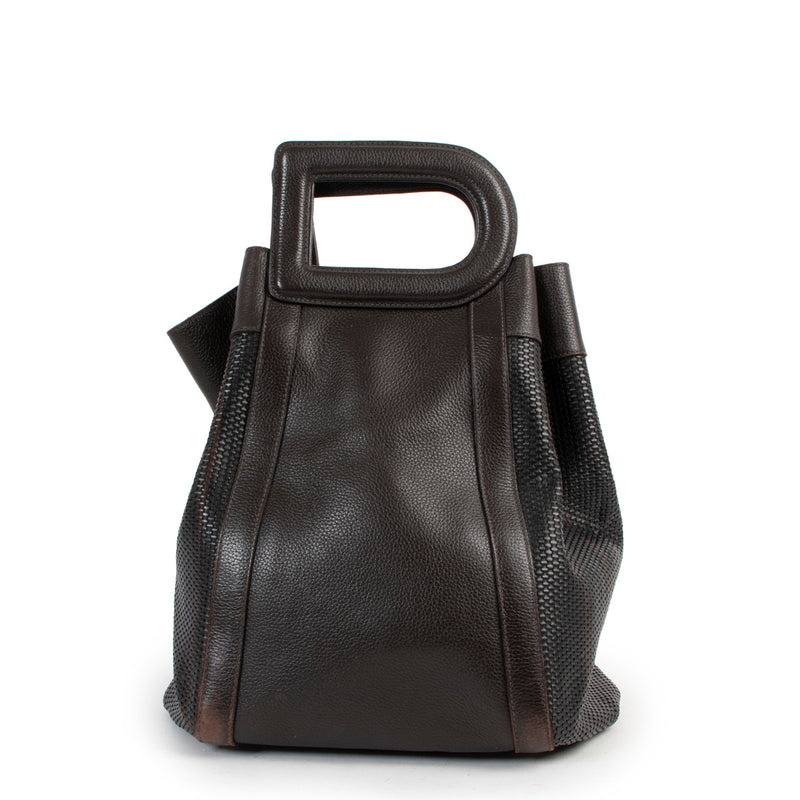 Delvaux Brown Toile de Cuir Caraibes Top Handle