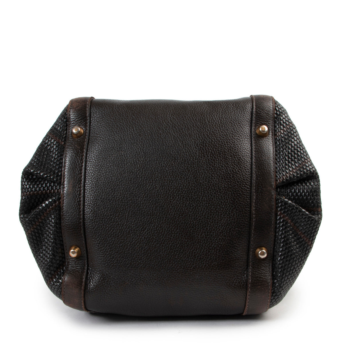Delvaux Brown Toile de Cuir Caraibes Top Handle
