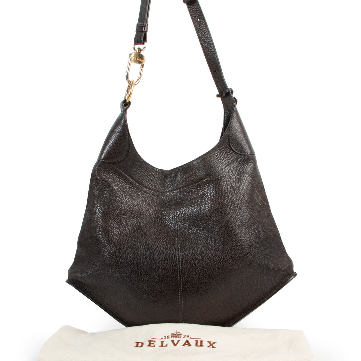 Delvaux Brown Satan Shoulder Bag for the best price at Labellov secondhand luxury