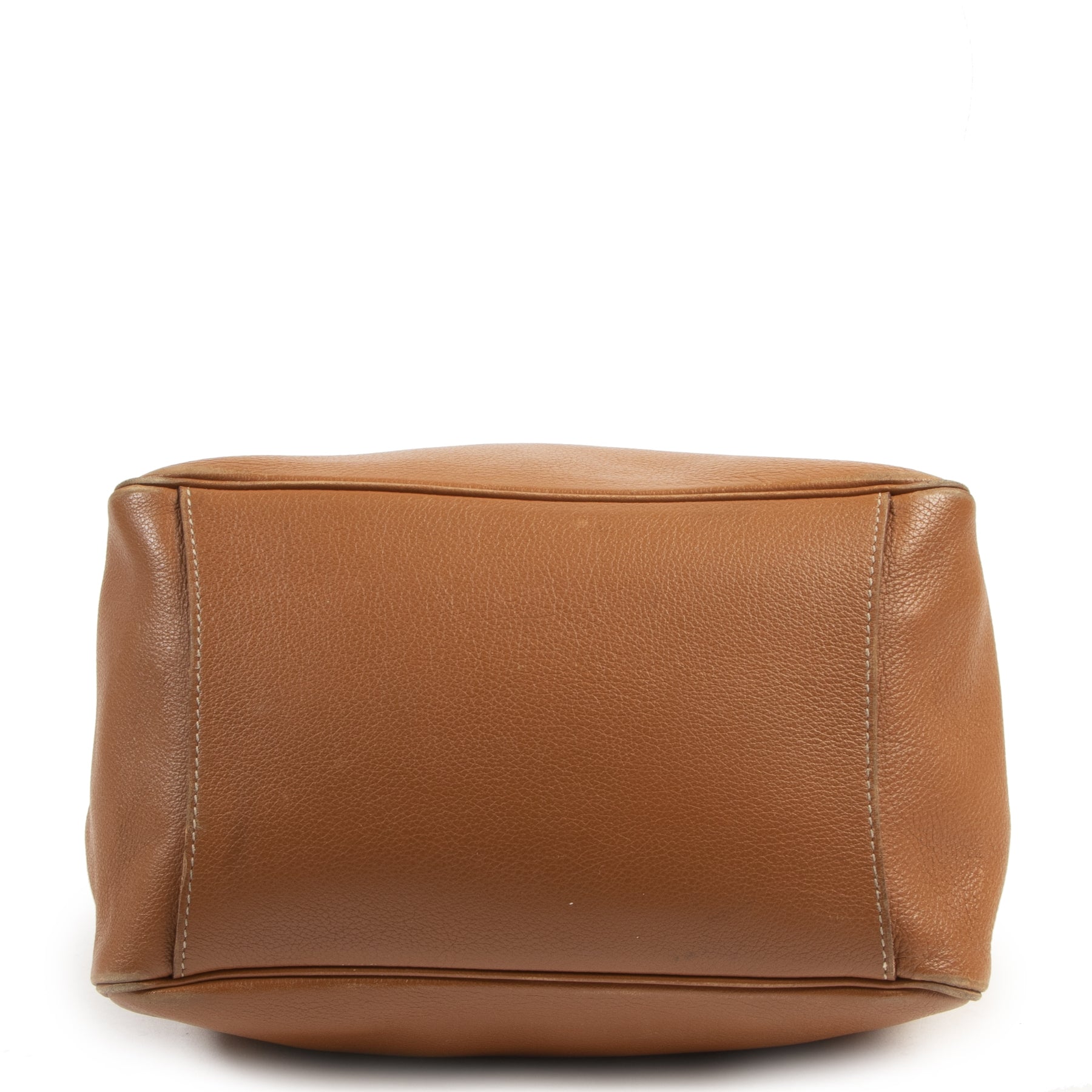 koop veilig online Delvaux Cognac Leather Top Handle Crossbody Bag