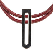 Delvaux Red Leather Necklace