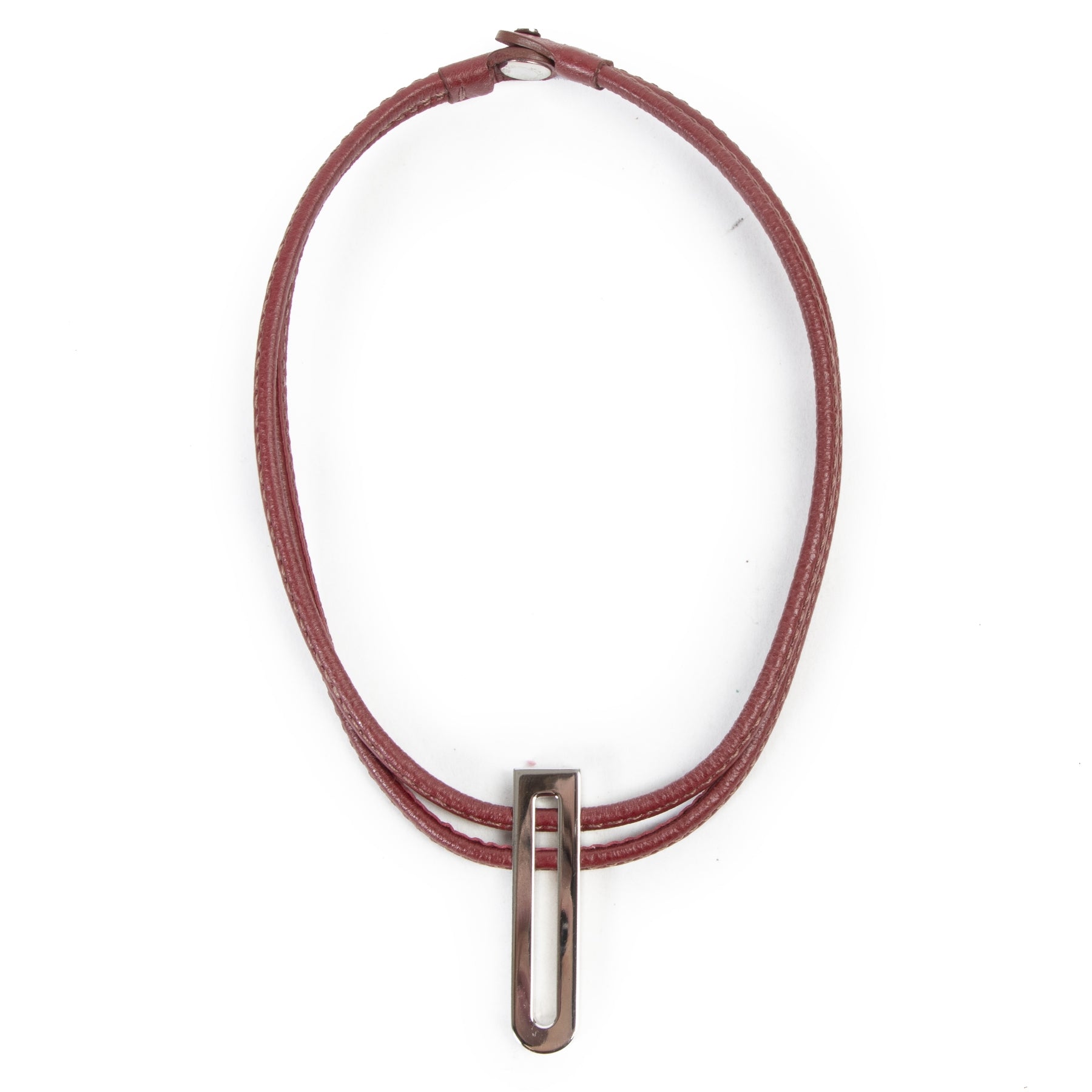 Delvaux Red Leather Necklace for the best price at Labellov