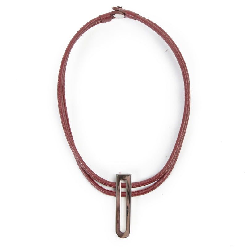 Delvaux Red Leather Necklace for the best price at Labellov