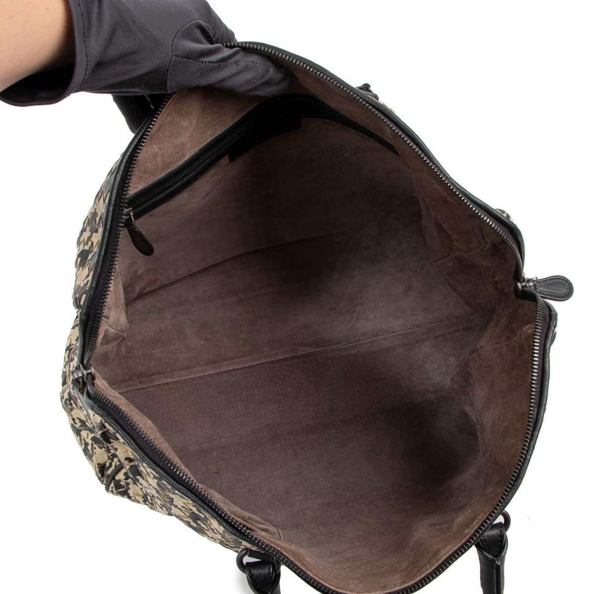 Sac cabas Bottega Veneta Brick Intrecciato en pied-de-poule