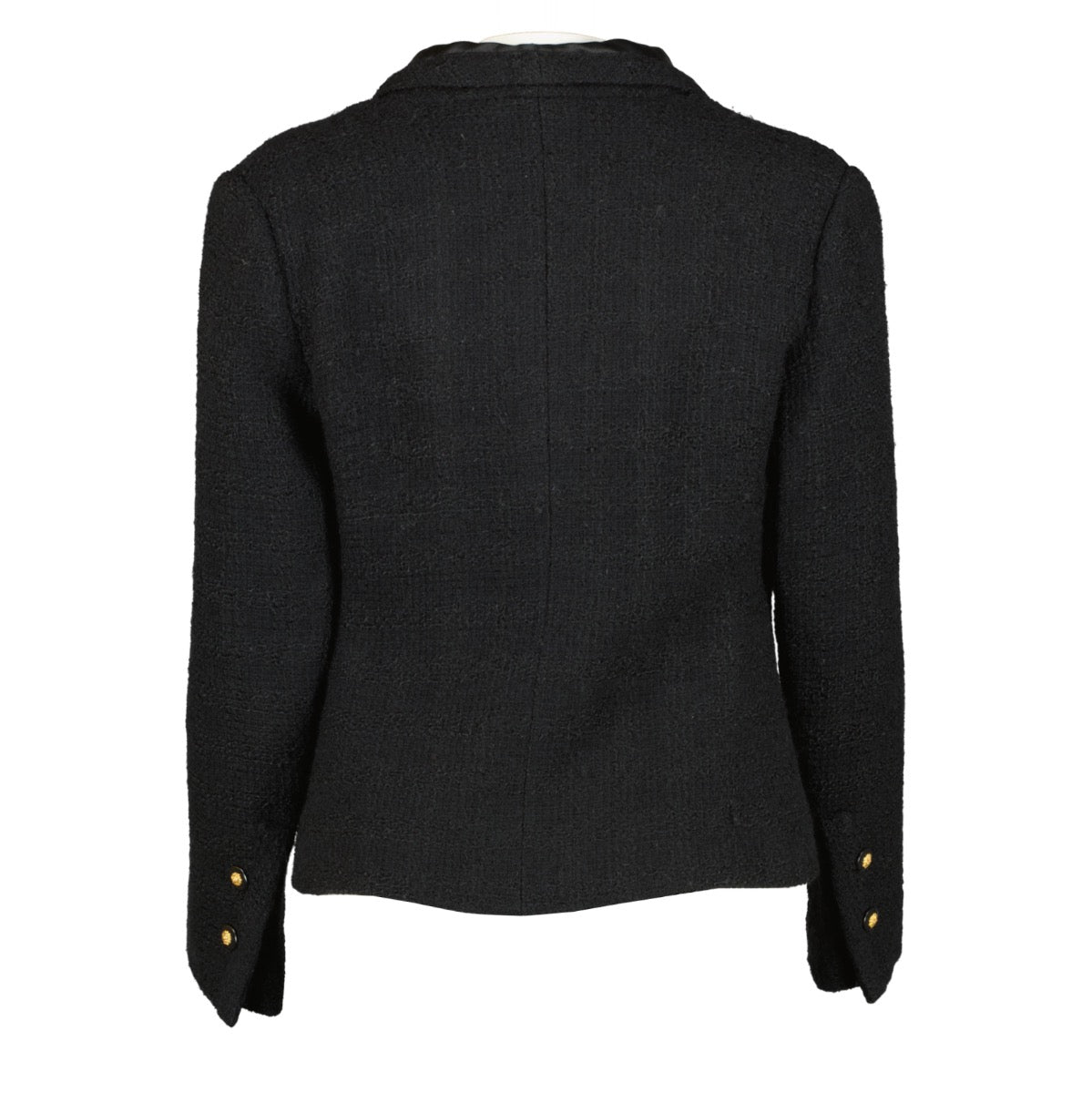 Buy an authentic second hand Chanel Creations Paris 1971 Black Wool Tweed Jacket in very good condition at Labellov