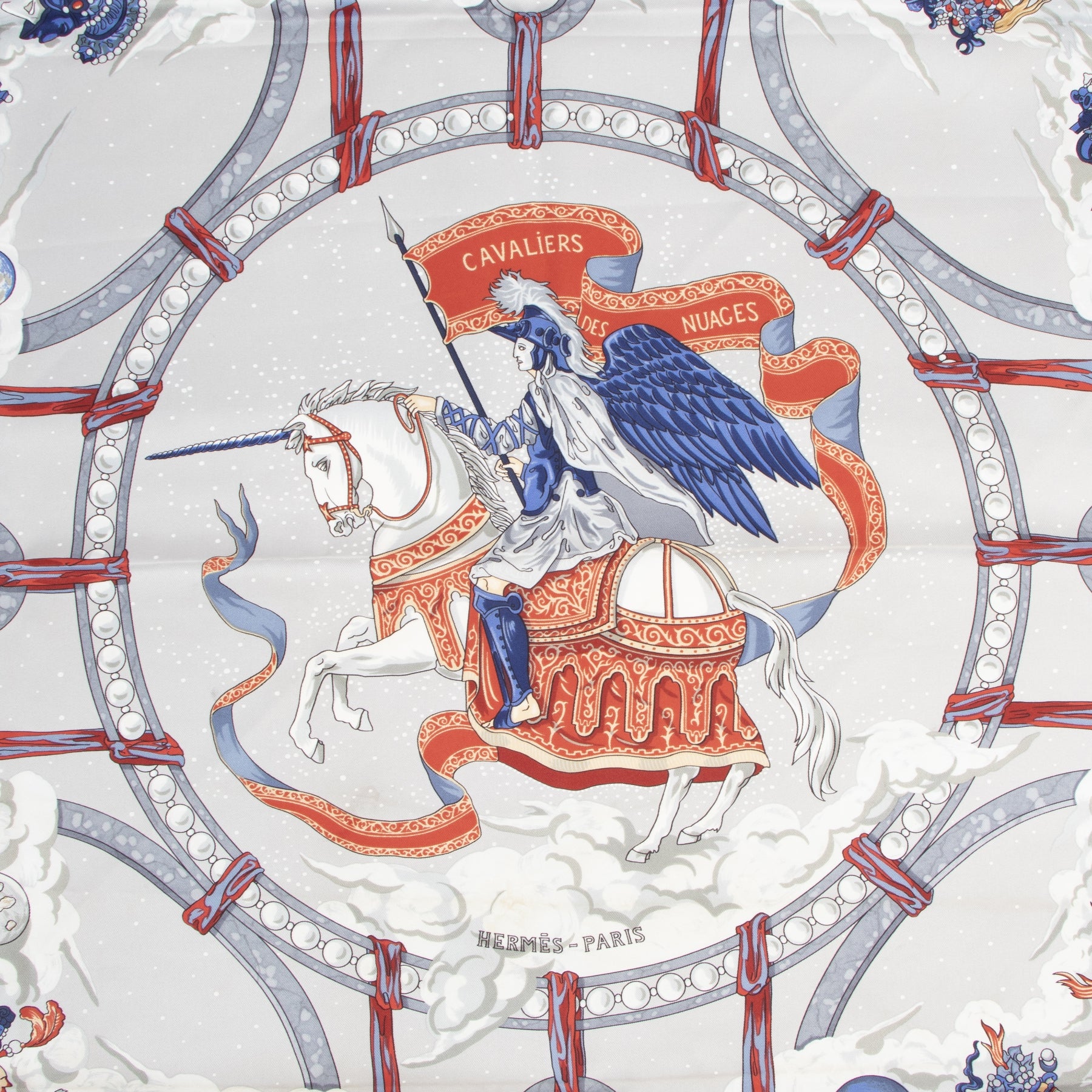 Hermès Cavalier Des Nuages Silk Scarf