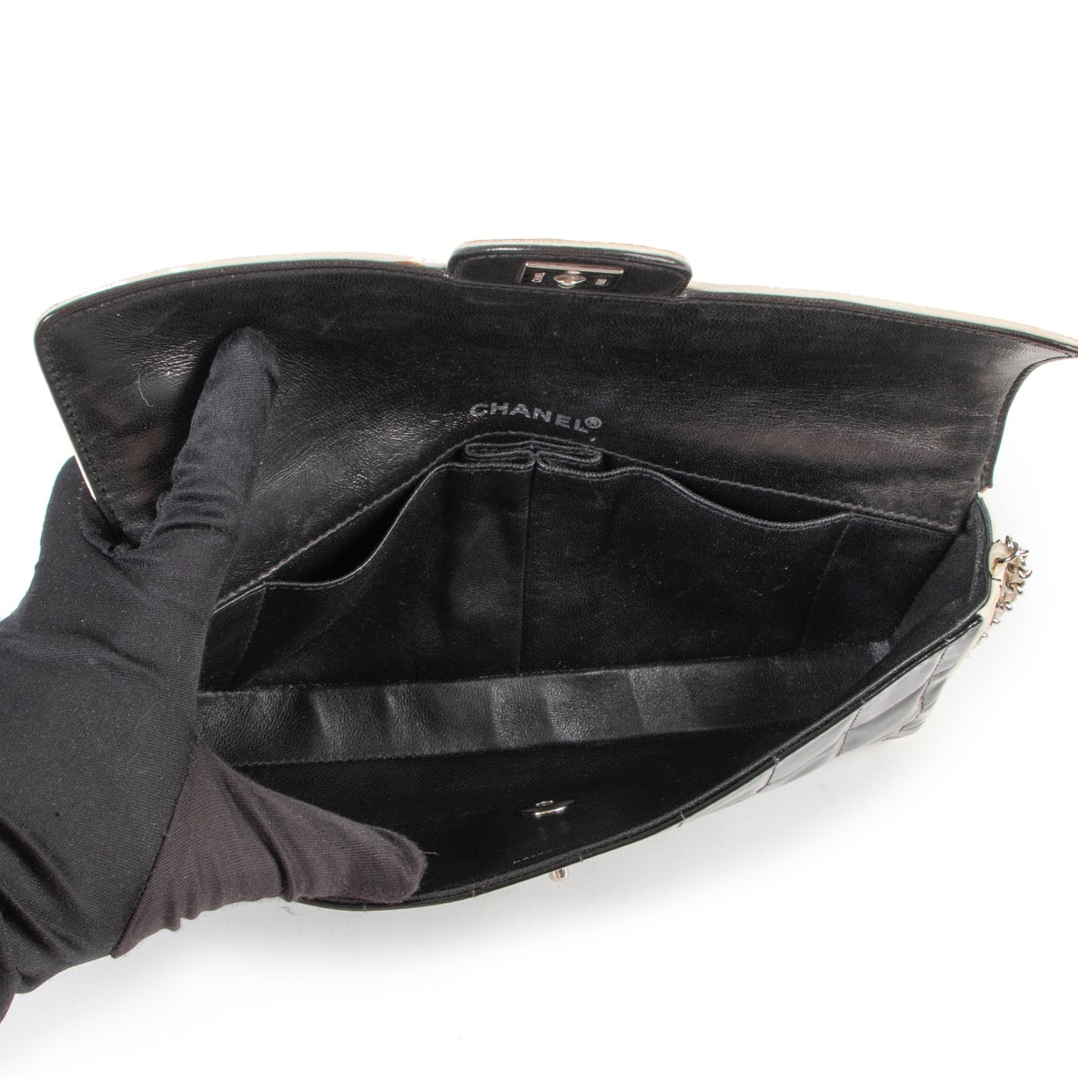 shop online vintage second hand Chanel East West Chocolate Bar Black Patent Leather Bag by labellov for the best price