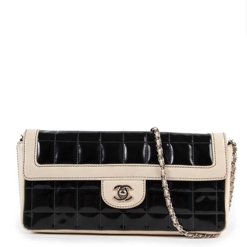 shop online vintage second hand Chanel East West Chocolate Bar Black Patent Leather Bag by labellov for the best price