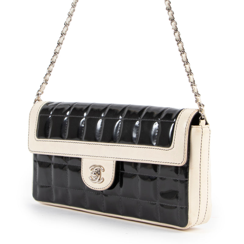shop online vintage second hand Chanel East West Chocolate Bar Black Patent Leather Bag by labellov for the best price