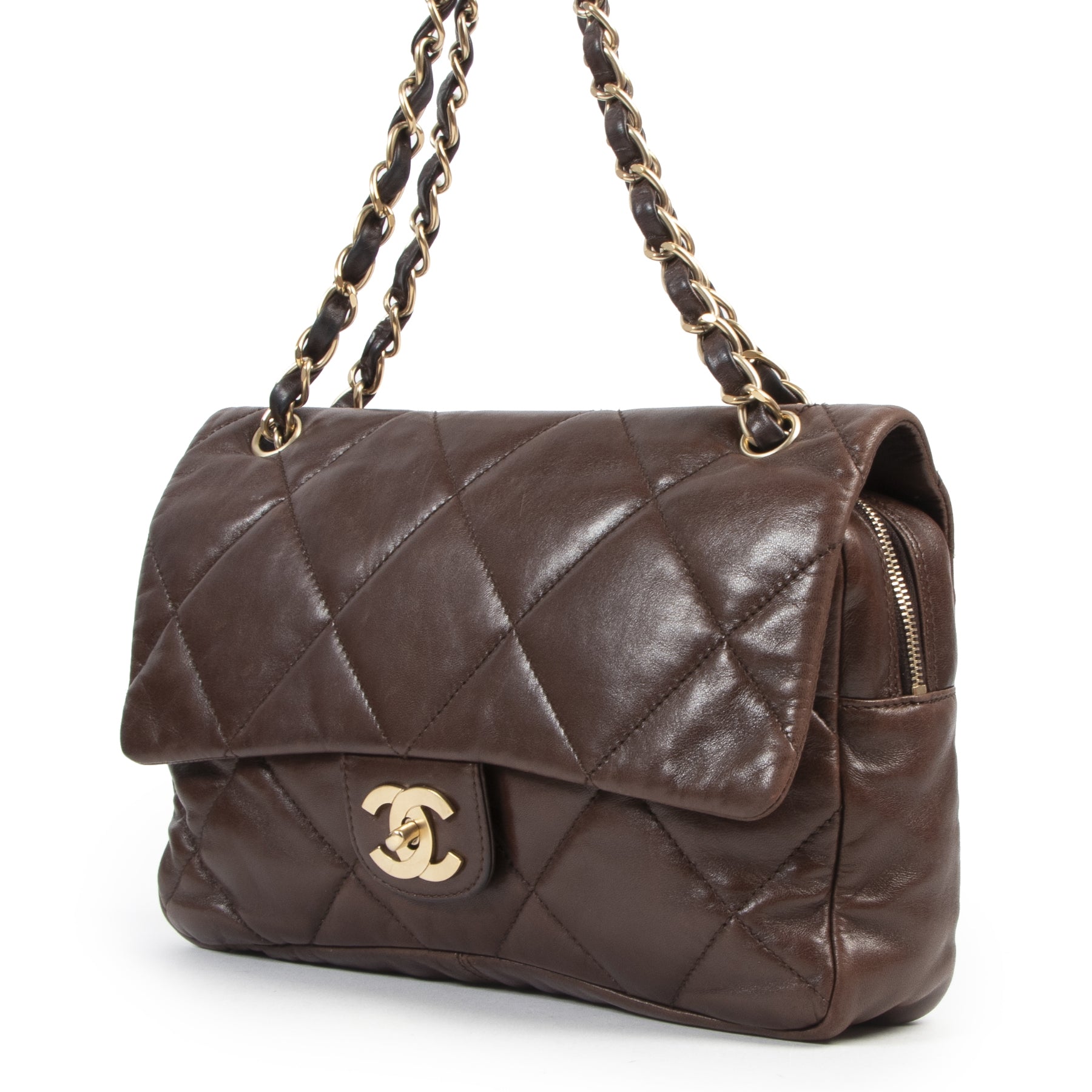 Chanel Brown Lambskin Leather Flap bag