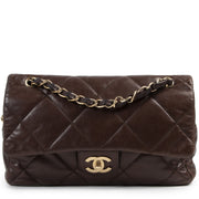 Buy authentic Chanel Brown Lambskin Leather Flapbag at the right price online safe and secure at Labellov online luxury brand webshop Antwerp fashion