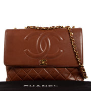 Chanel Vintage Brown Lambskin Maxi Classic Flap Bag