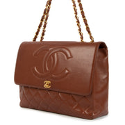 Chanel Vintage Brown Lambskin Maxi Classic Flap Bag