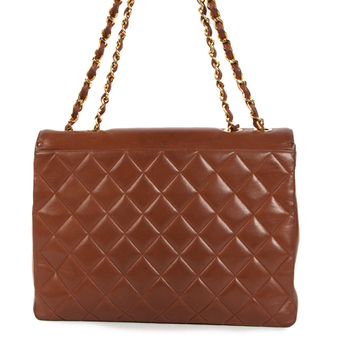 Sac Chanel Maxi Classique Vintage en Agneau Marron