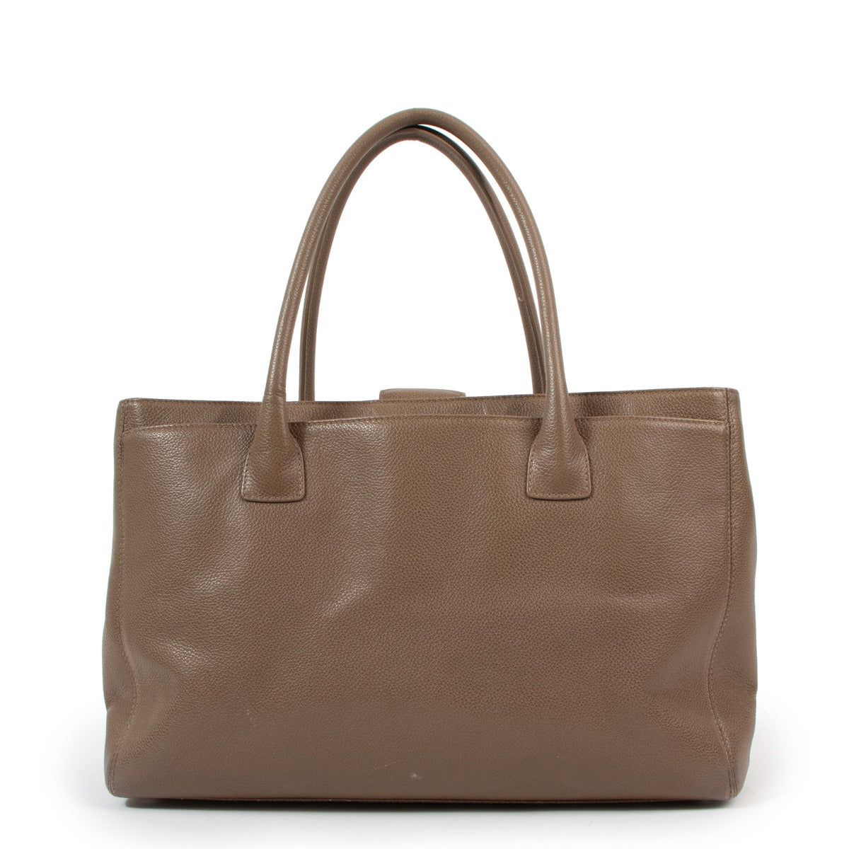 Chanel Leather Taupe Executive Cerf Tote Bag