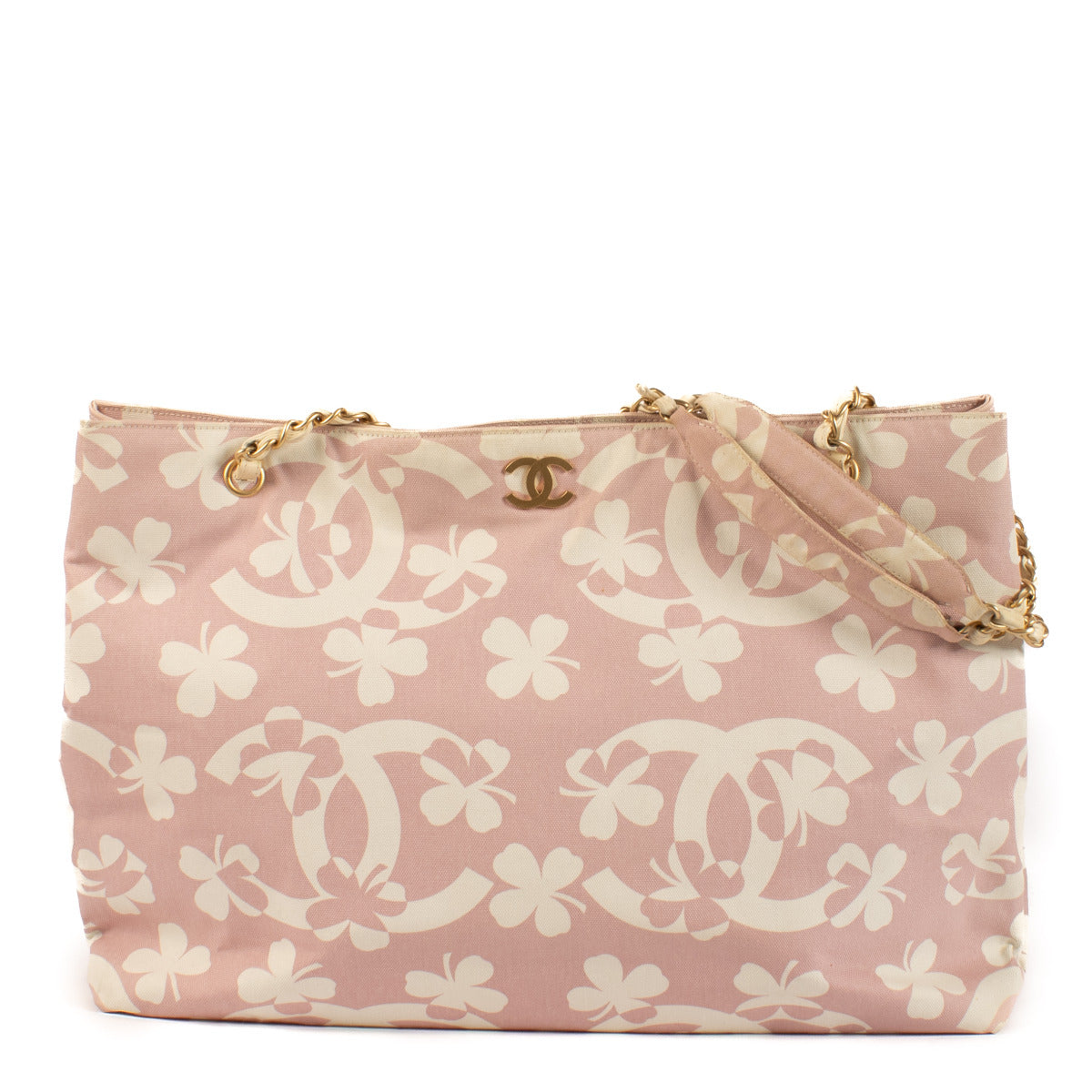 Chanel Clover Print Pink Frame Bag