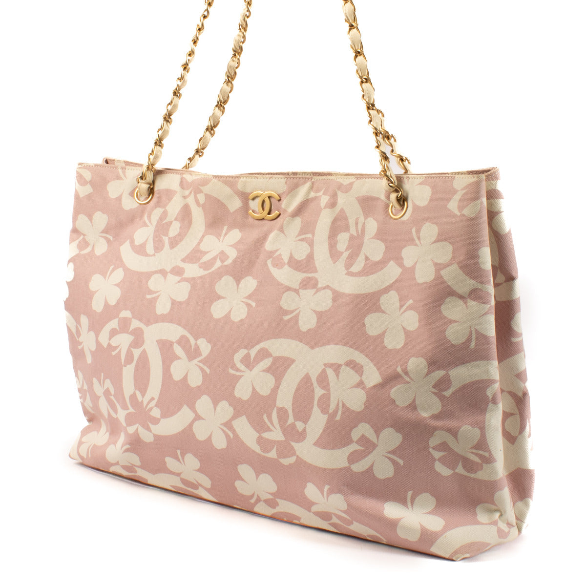 Chanel Clover Print Pink Frame Bag