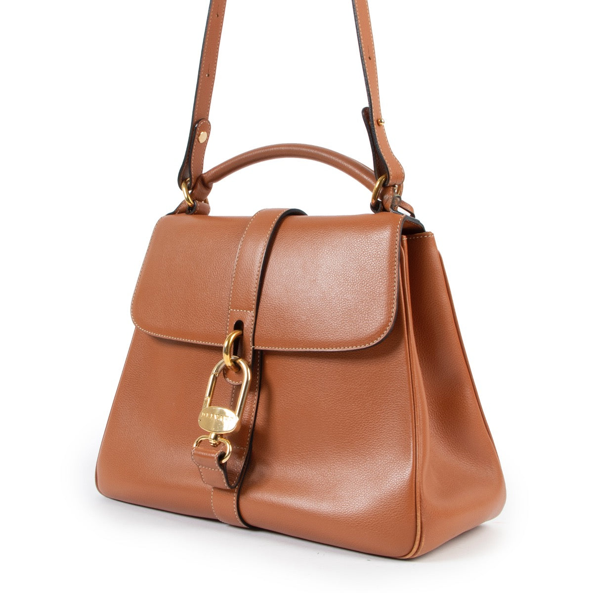 buy authentic vintage Delvaux Cognac Gin Fizz Handbag at Labellov for the best price