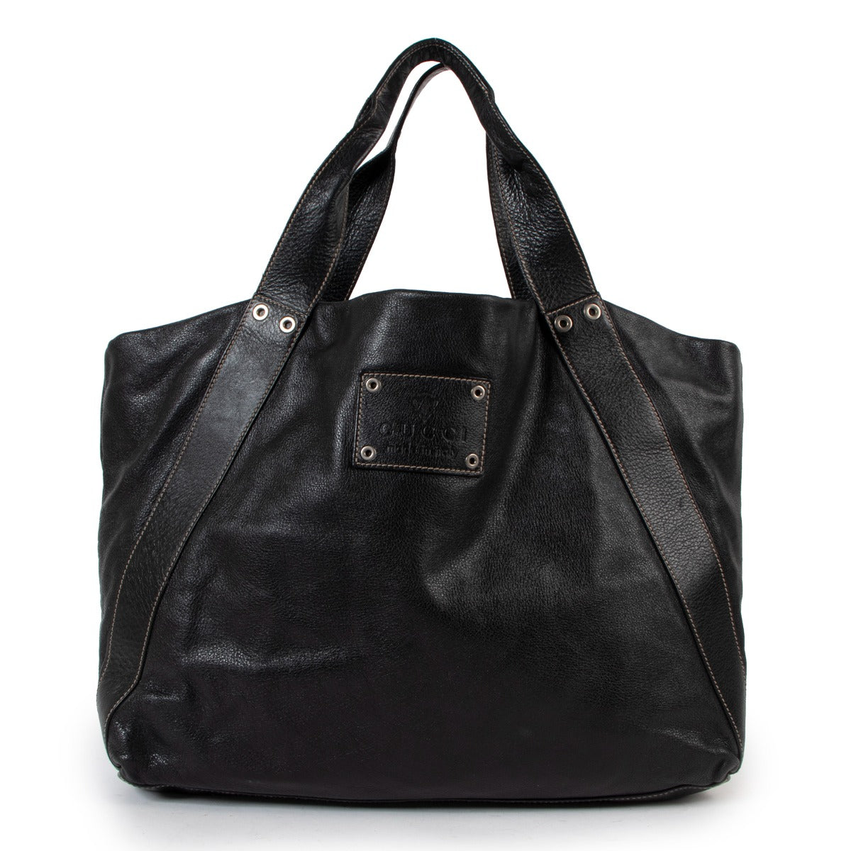 Gucci Black Large Leather Tote Bag
